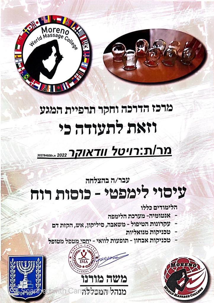 עיסוי לימפטי- כוסות רוח